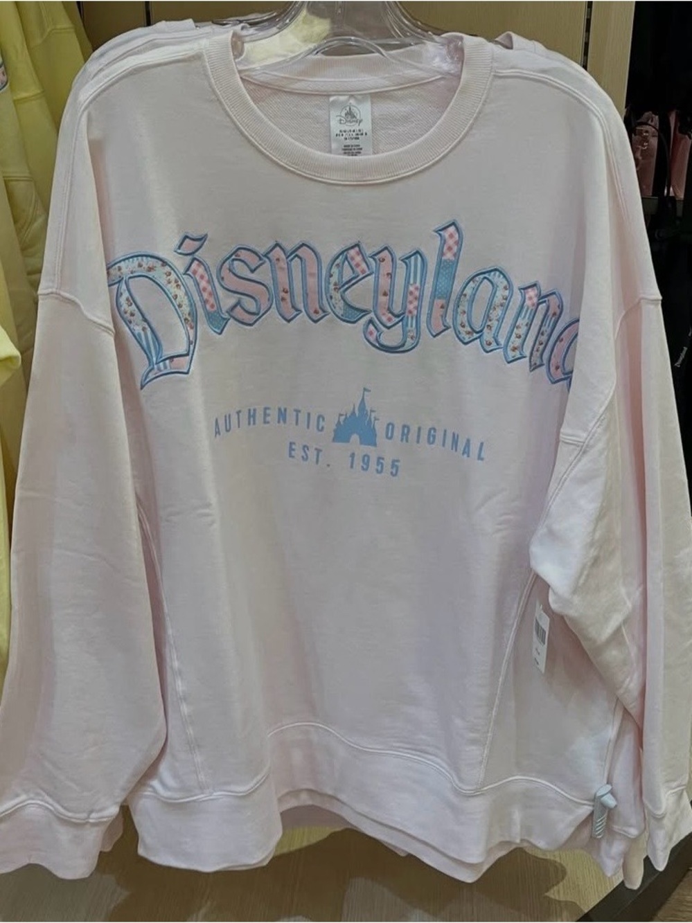 2026 Disneyland pink blush Sweatshirt Pullover Patchwork Authentic original